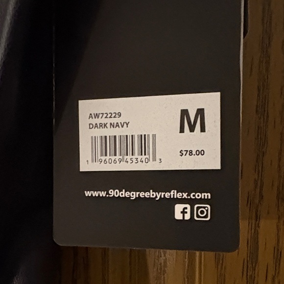 High Waisted Dark Navy Leatherette Leggings - Picture 3 of 7